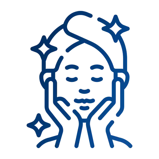 Facial skincare treatment icon representing professional aesthetic care