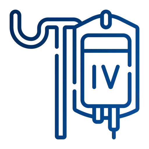 IV therapy icon representing intravenous hydration, vitamin infusion, and wellness