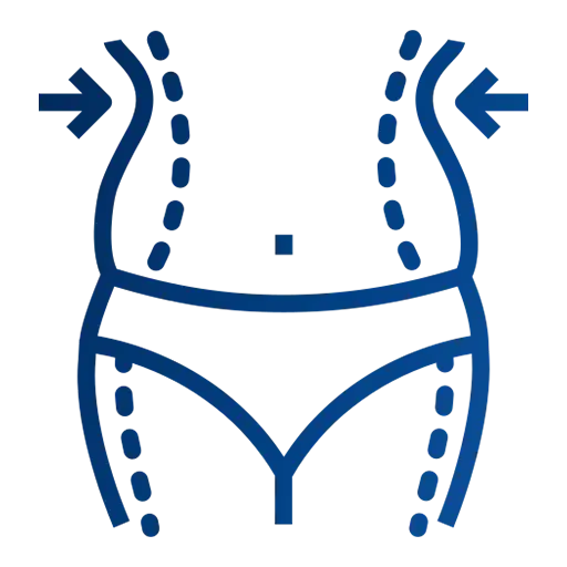 Body contouring icon showing waist shaping and targeted fat reduction treatment