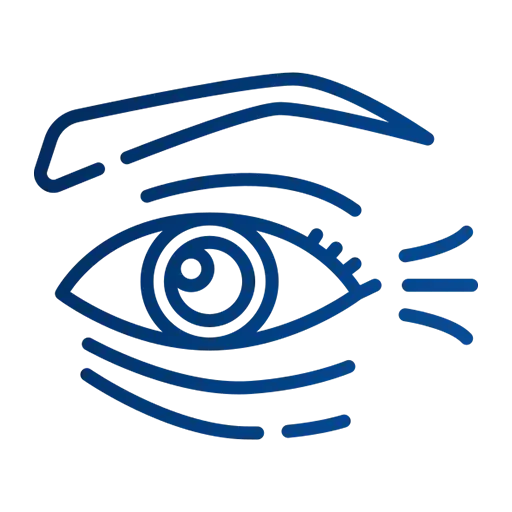 Eye care icon representing vision assessment and treatment for common eye conditions