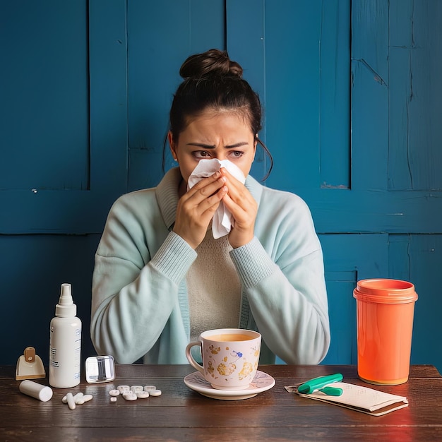 A patient experiencing sneezing and sinus pressure seeking allergy relief in Plano.