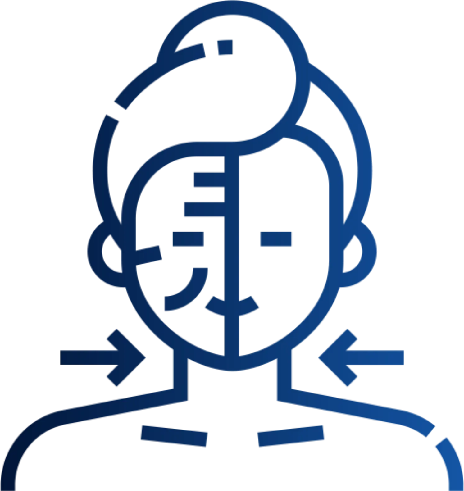 Icon showing facial volume and contour enhancement for aesthetic skin care.