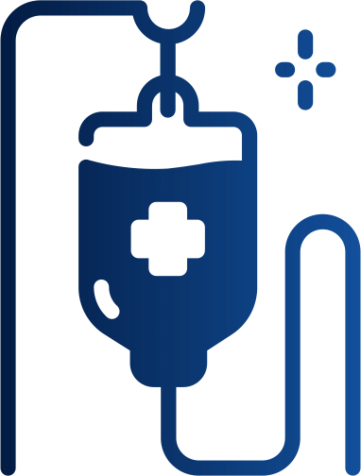 Blue IV drip bag icon for wellness and hydration therapy in the Dallas-Fort Worth area.